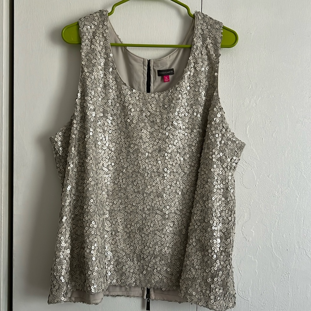 Vince Camuto Sequined Top Sleeveless Size XL